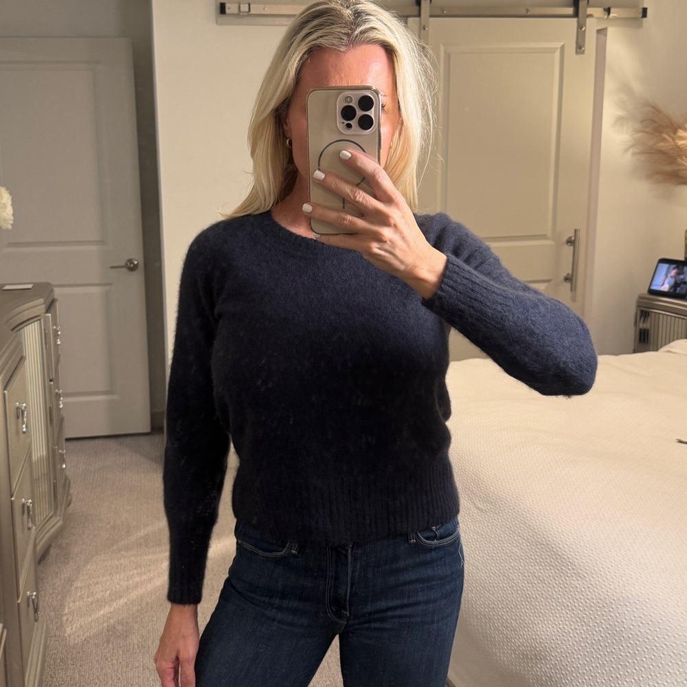 Comptoir Des Cotonniers Navy Crewneck 100% Cashmere Sweater Size XS or Small